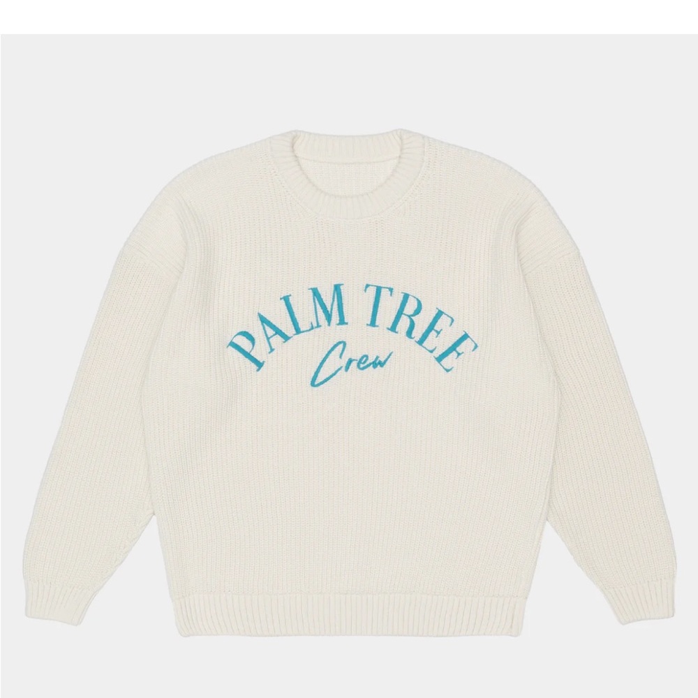 Palm Tree Crew Knit Crew Sweater